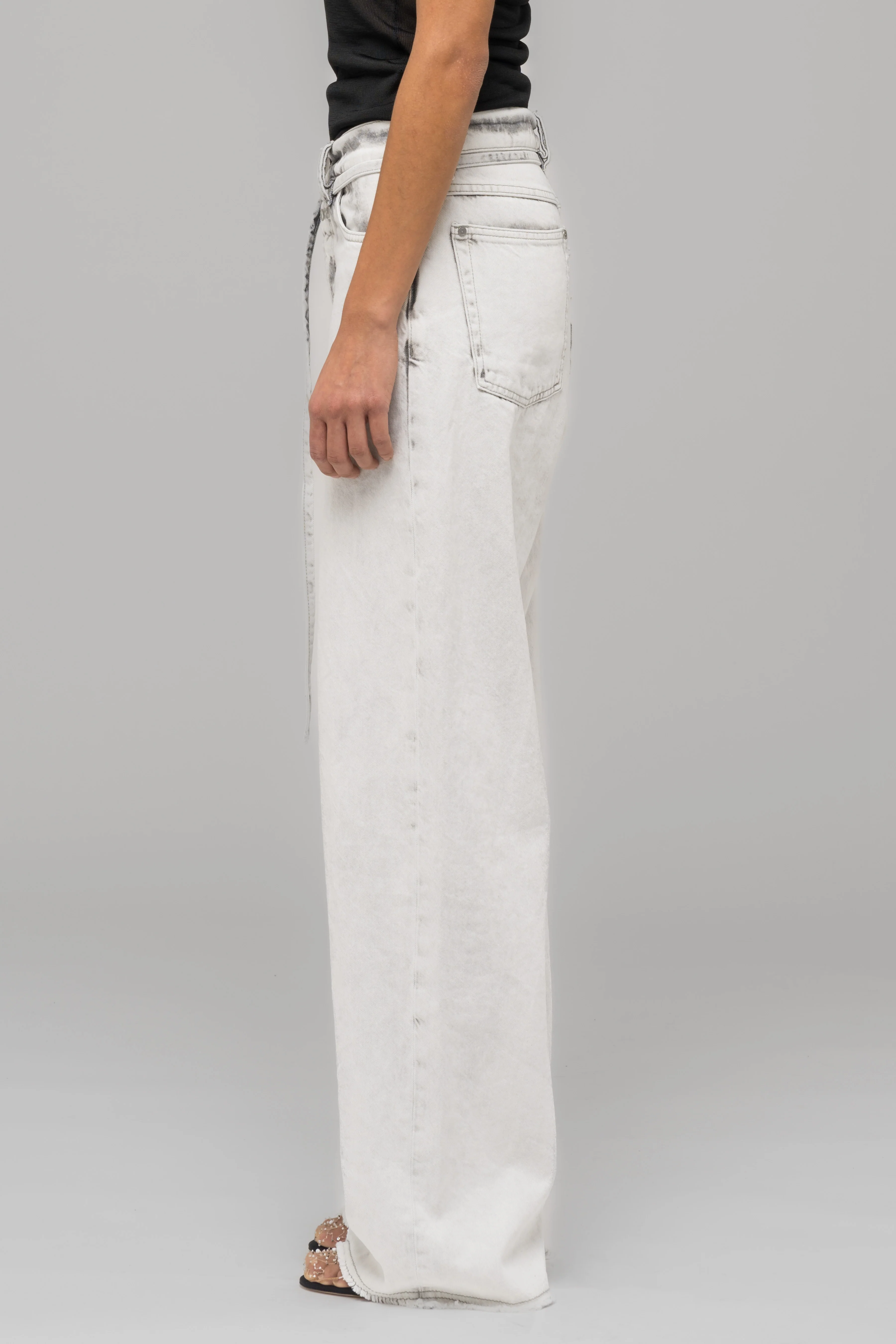 "DOWN TO EARTH" WIDE LEG JEAN WASHED GREY - Image 3