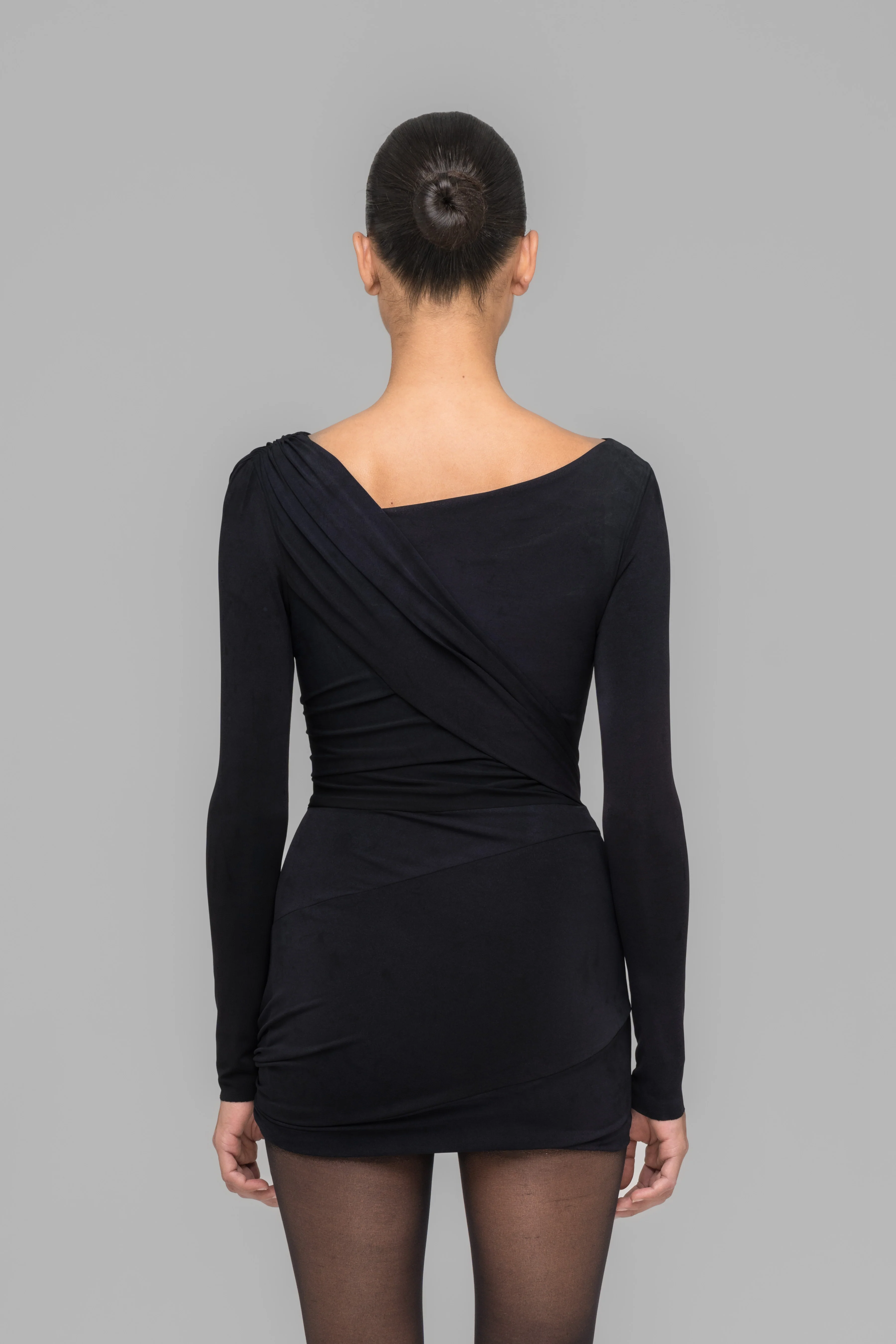 DRAPED "SWAN" MINI DRESS - Image 4