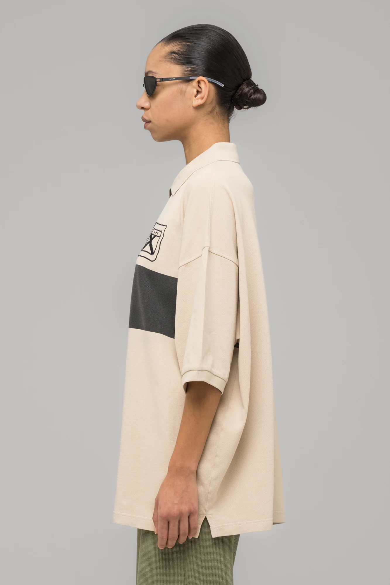 "FAINTING CROSS" OVERSIZED POLO SHIRT - Image 4