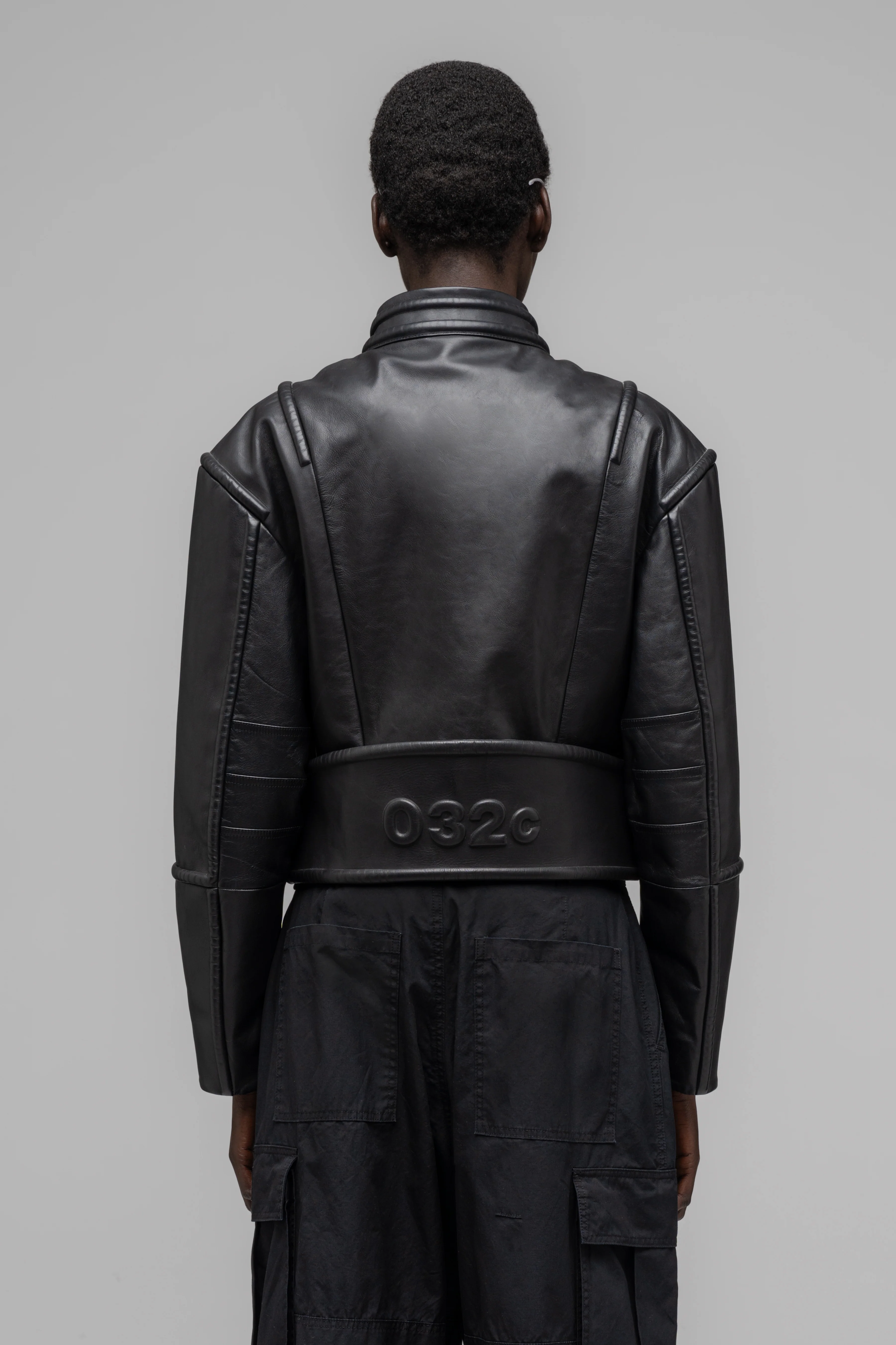 "HIPPOLYTA" GUARDED LEATHER BIKER JACKET - Image 4