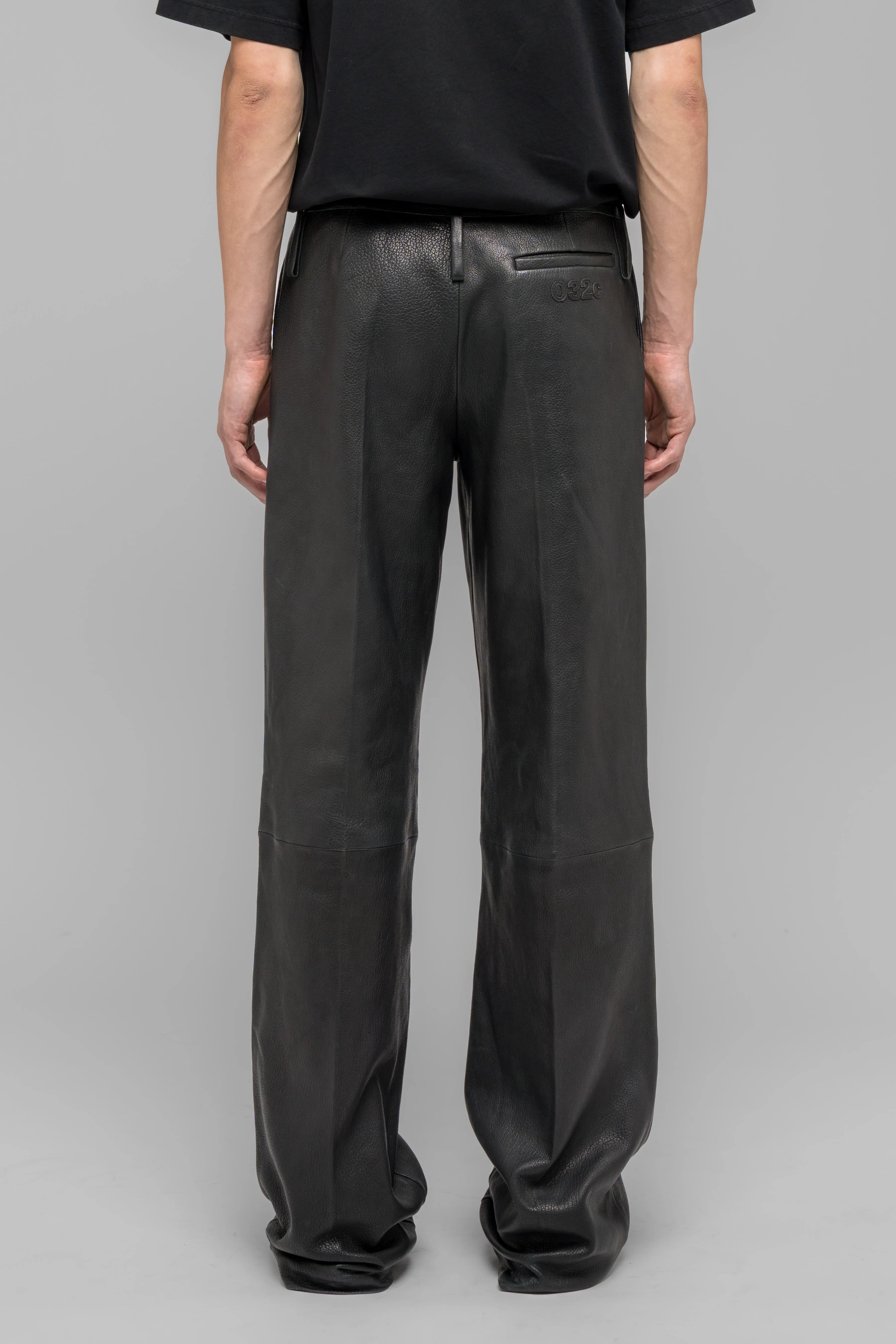 LEATHER WIDE LEG TROUSERS - Image 5