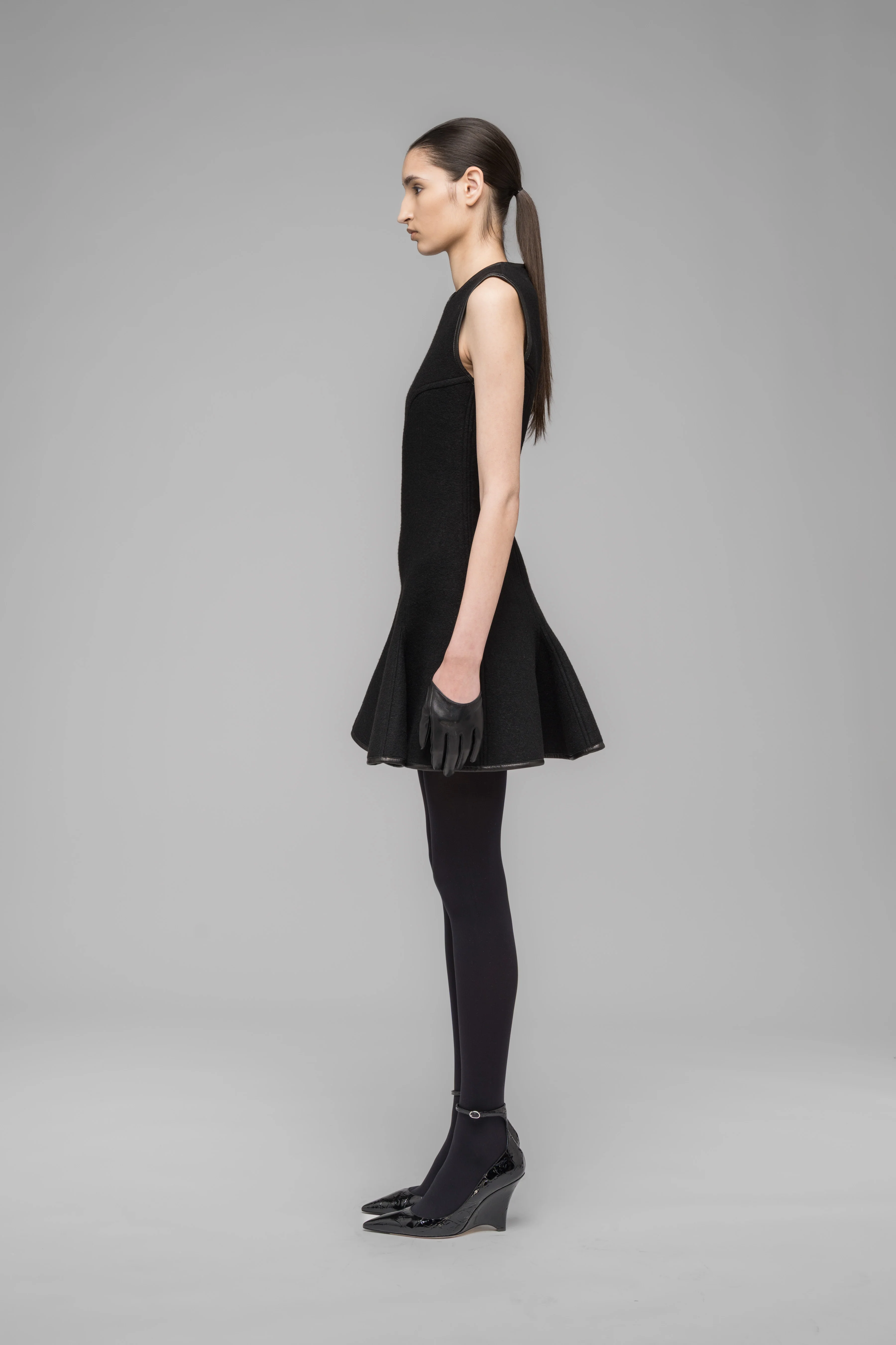 NEOPRENE WOOL SHORT DRESS - Image 3
