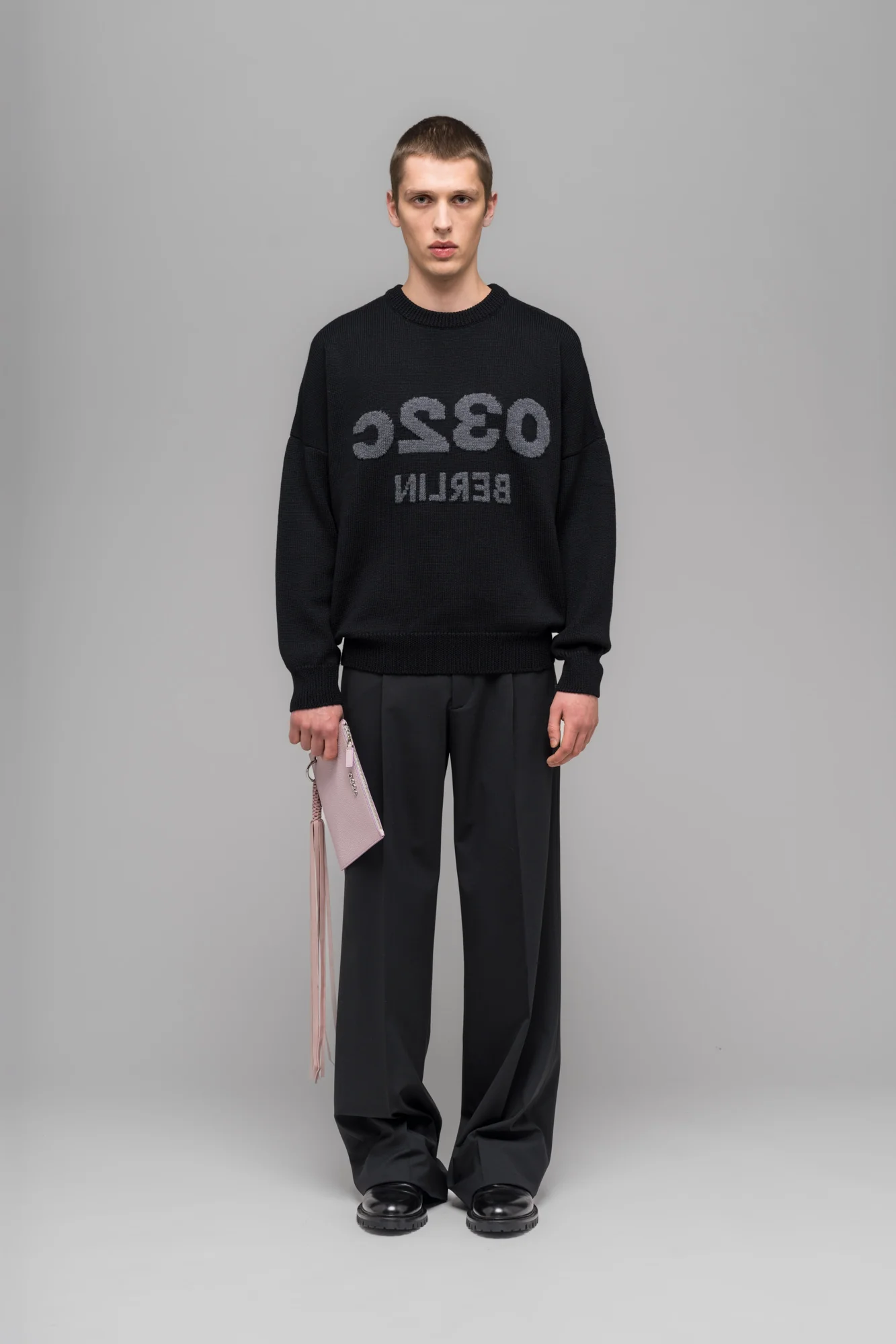 "SELFIE" SWEATER BLACK/BLACK MELANGE