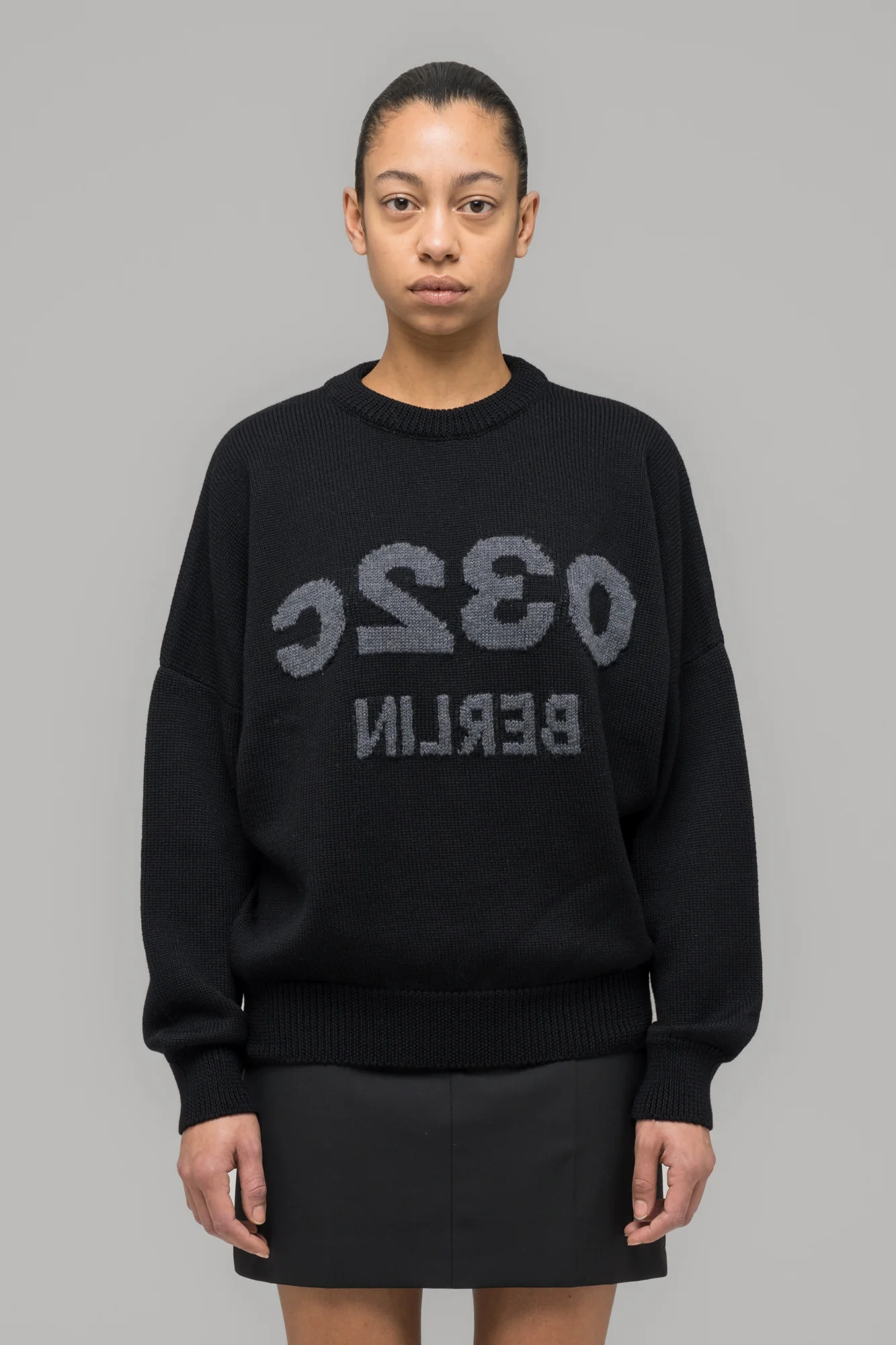 "SELFIE" SWEATER BLACK/BLACK MELANGE - Image 3