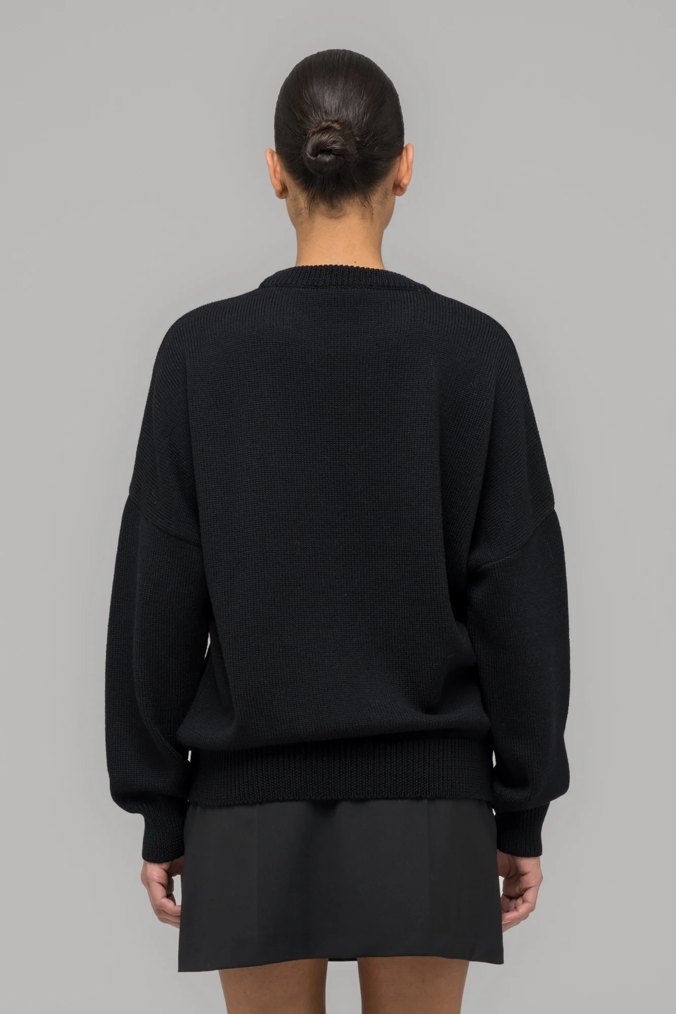 "SELFIE" SWEATER BLACK/BLACK MELANGE - Image 5
