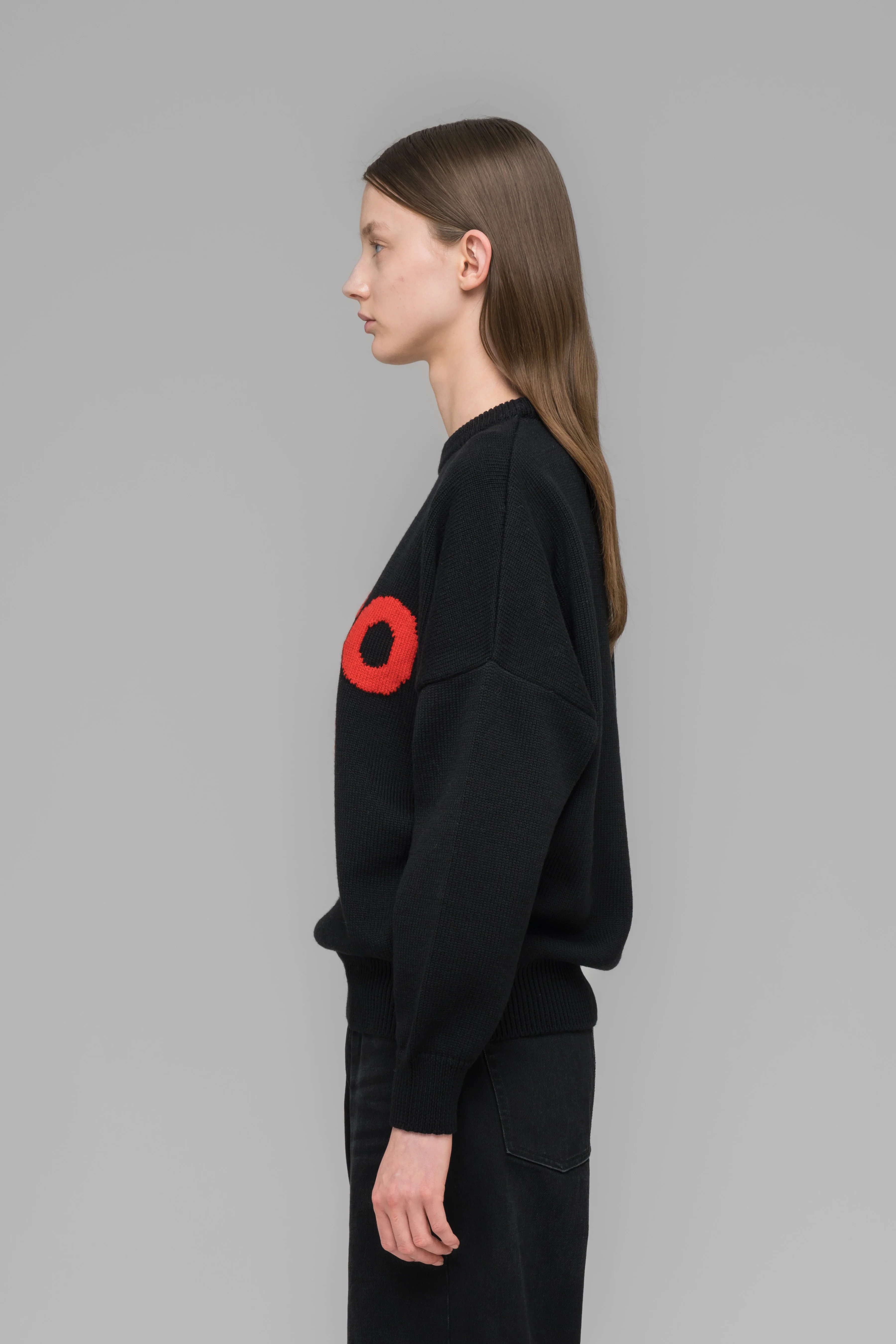 "SELFIE" SWEATER BLACK&RED - Image 3